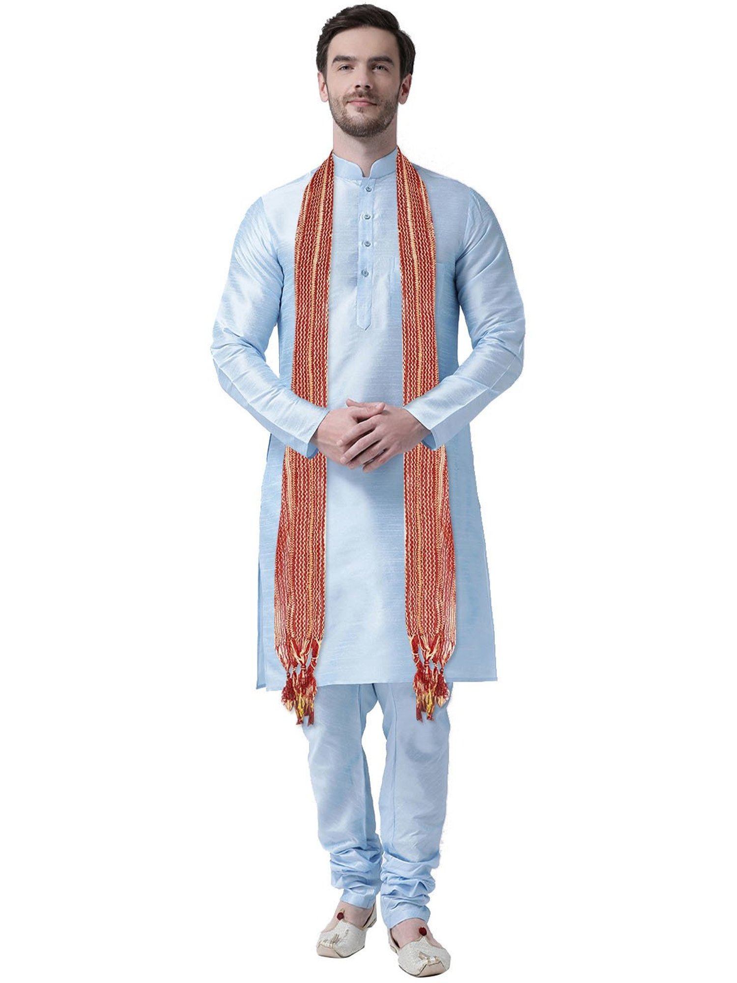 SG LEMAN Maroon Regular Fit Printed Stole