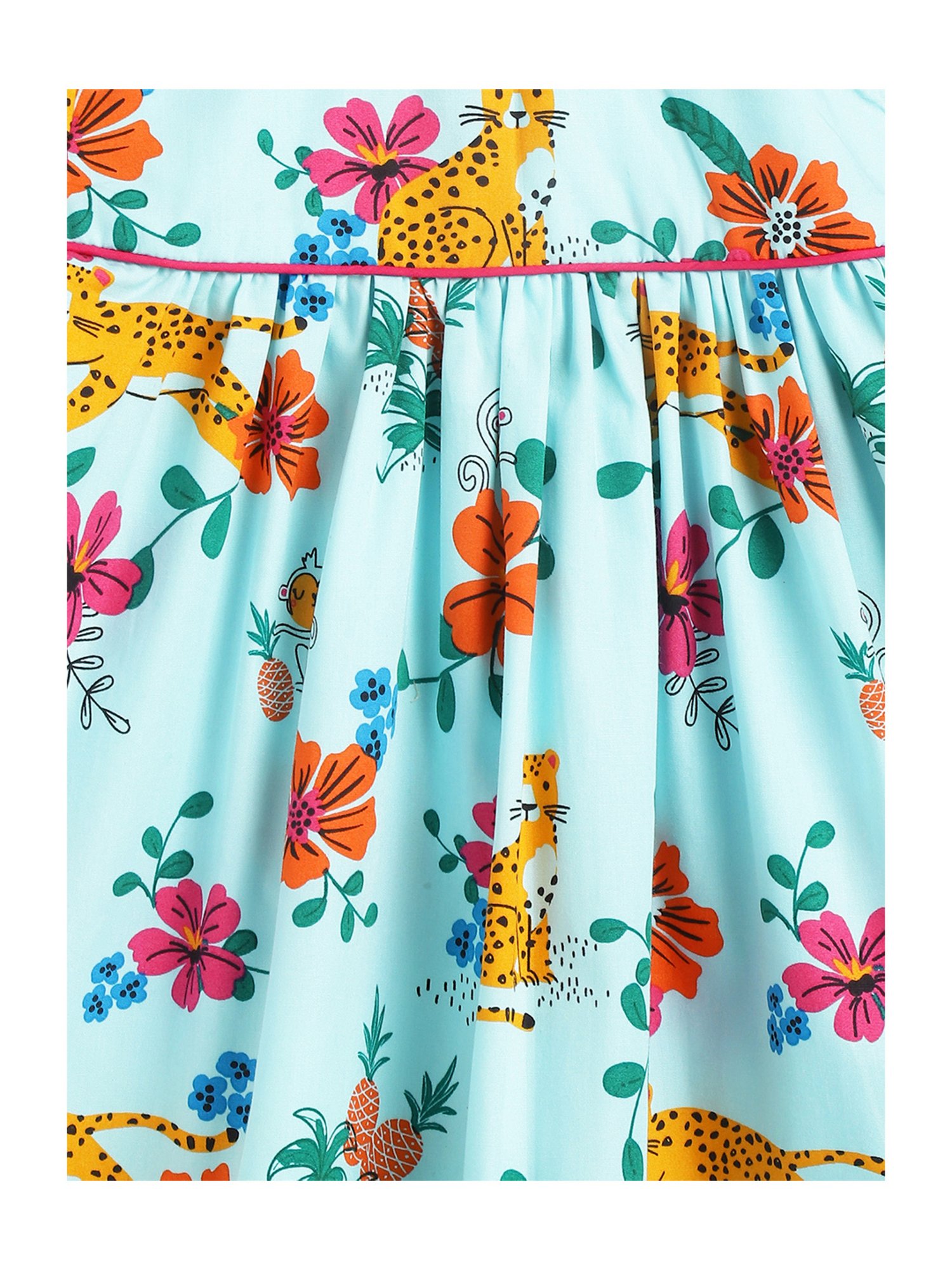 Campana Kids Sky Blue Printed Dress