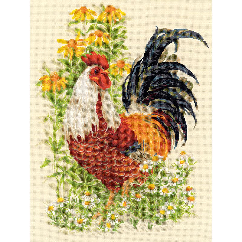 RIOLIS Counted Cross Stitch Kit 11.75"X15.75"-Rooster (14 Count)