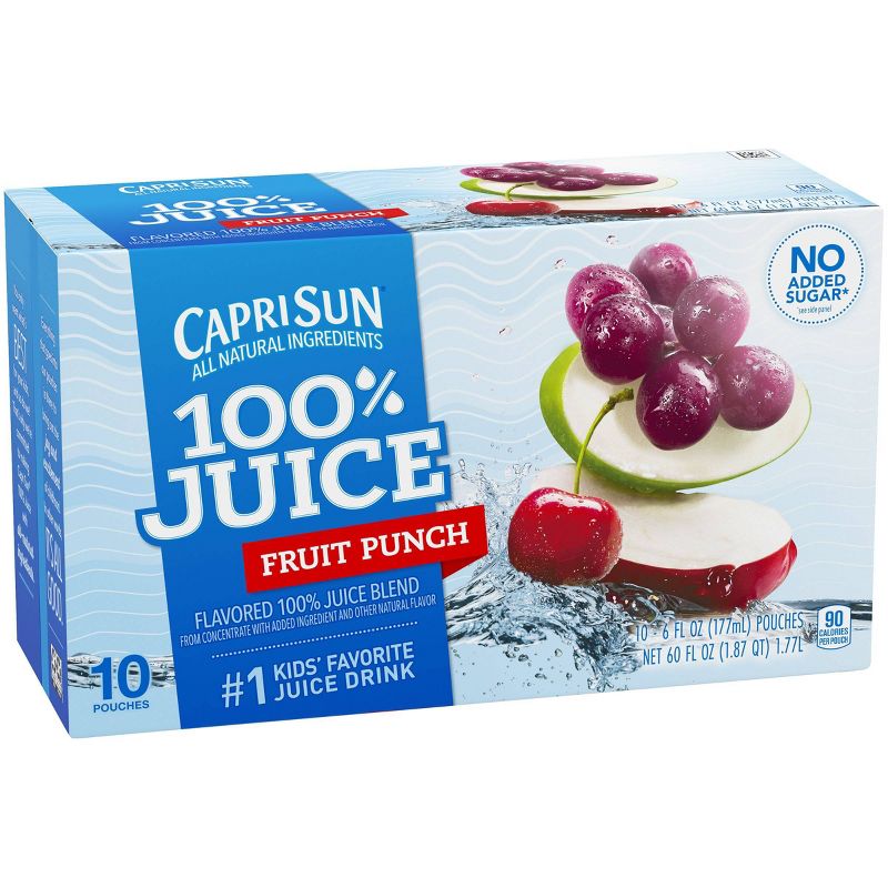Capri Sun 100% Fruit Punch Juice - 10pk/6 fl oz Pouches
