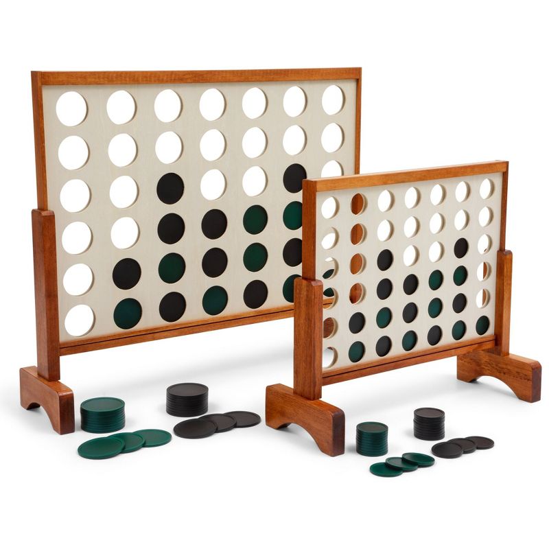 Lancaster Oversized 4-In-A-Row Wooden Outdoor Game Set w/ Carry Bag