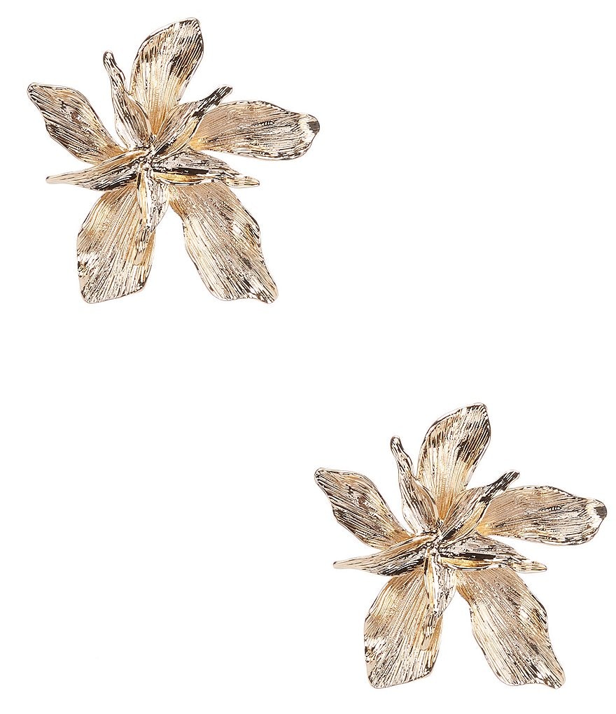 Natasha Accessories Large Flower Stud Earrings
