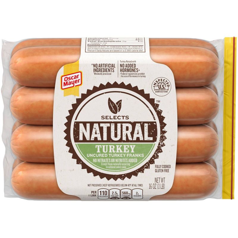 Oscar Mayer Hardwood Smoked Uncured Turkey Franks - 16oz/8ct