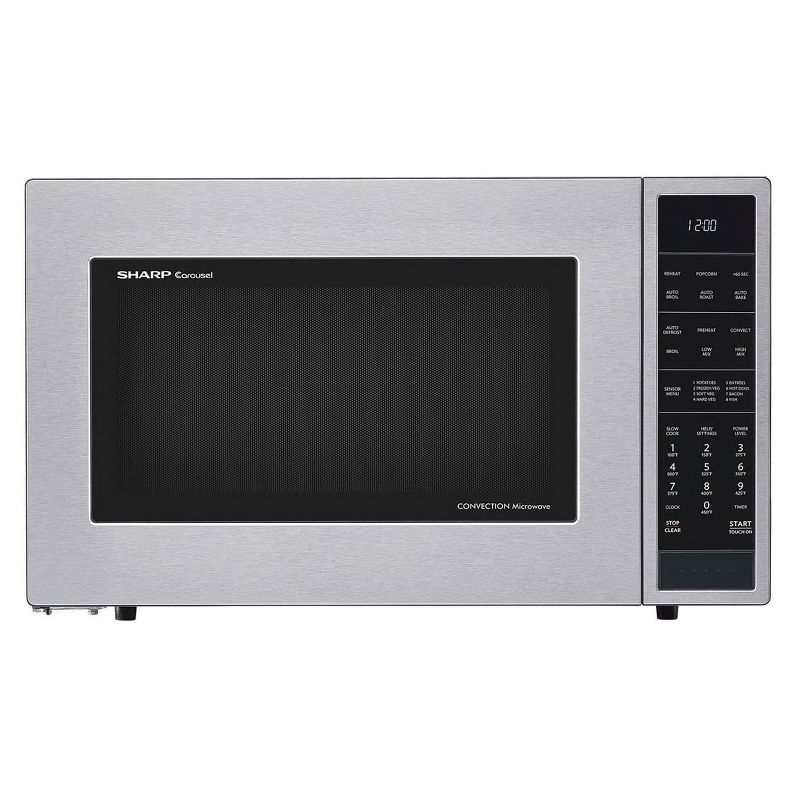 Sharp SMC1585BS Carousel 1.5 Cubic Foot 900W Kitchen Countertop Convection Microwave Oven, Stainless Steel (Manufacturer Refurbished)