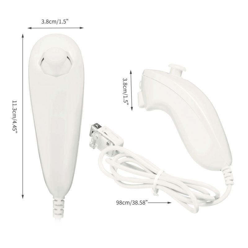 FirstPower Wii Nunchuck Controller,Nunchuck Joystick Gamepad Controller for Wii/Wii U Console (White)