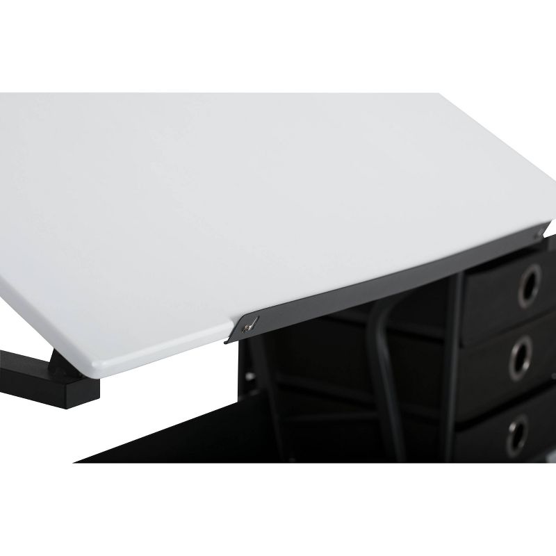 Eclipse Hobby Table with Stool - Black/White