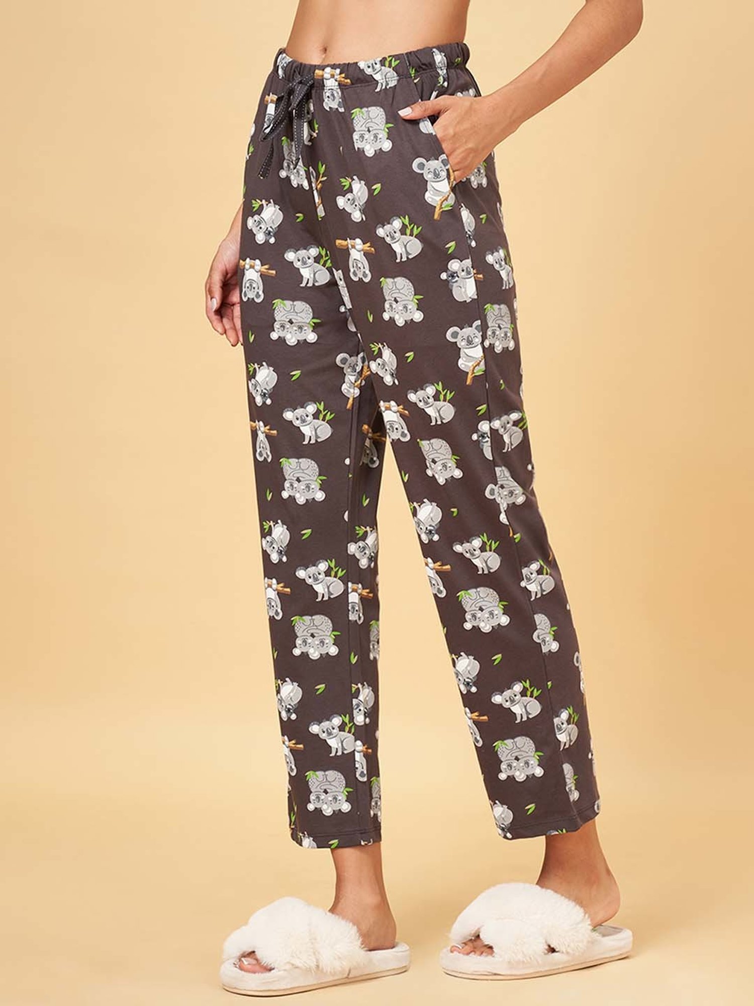 Dreamz by Pantaloons Grey Cotton Printed Pyjamas