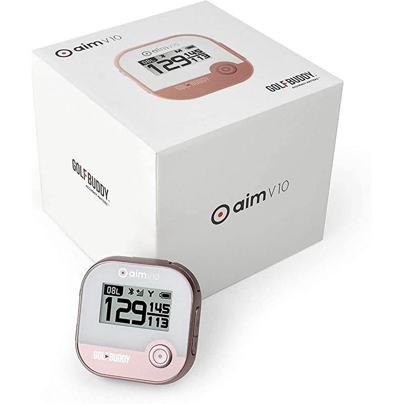 AIM V10 Laser Rangefinder Bluetooth GPS devices for Hat, distance Range Finder for Golfers, 14 Hours Battery Life, Accessories for Men and Women, Rose Gold