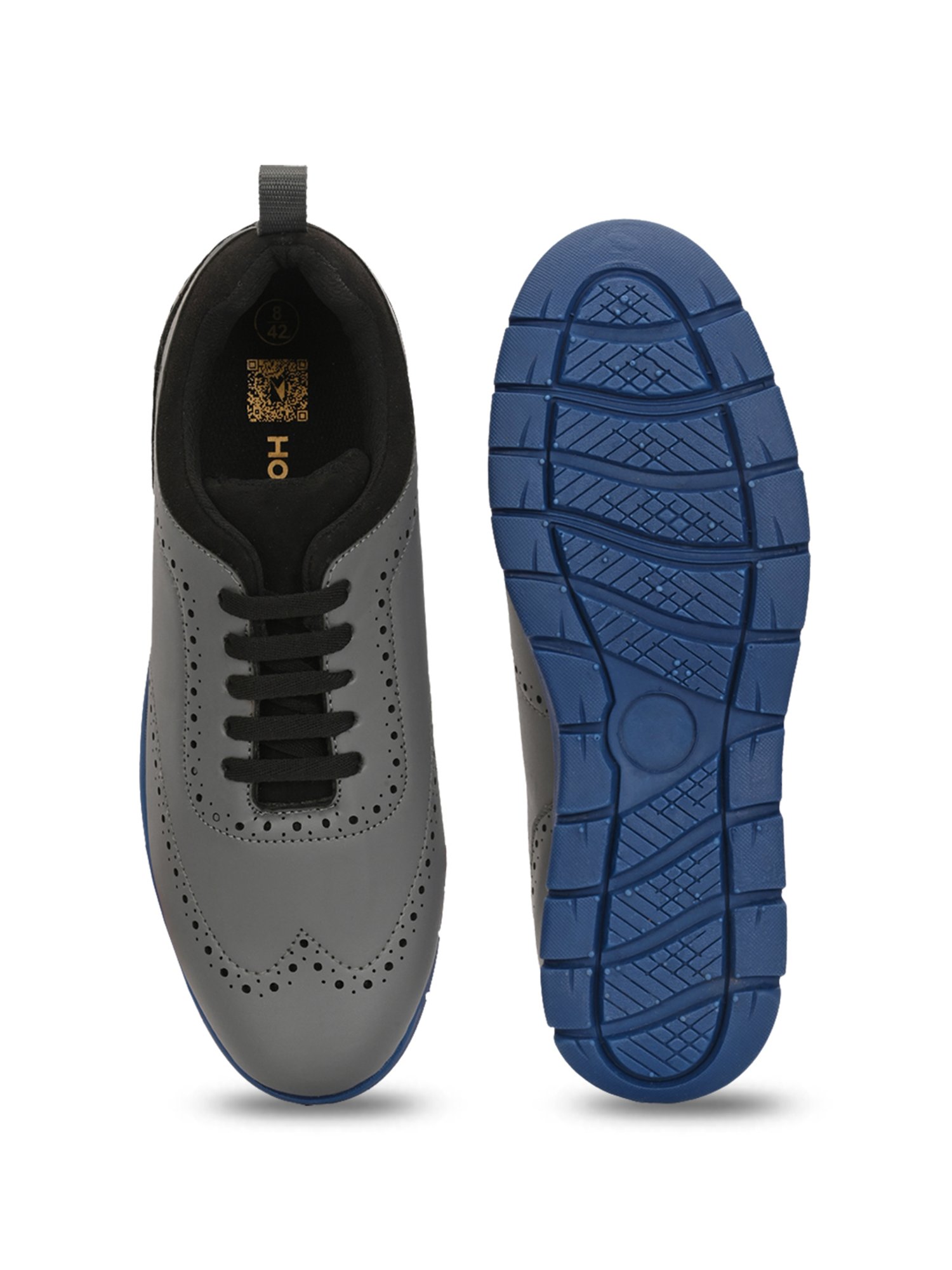Hoversole Men's Cipher Grey Brogue Shoes