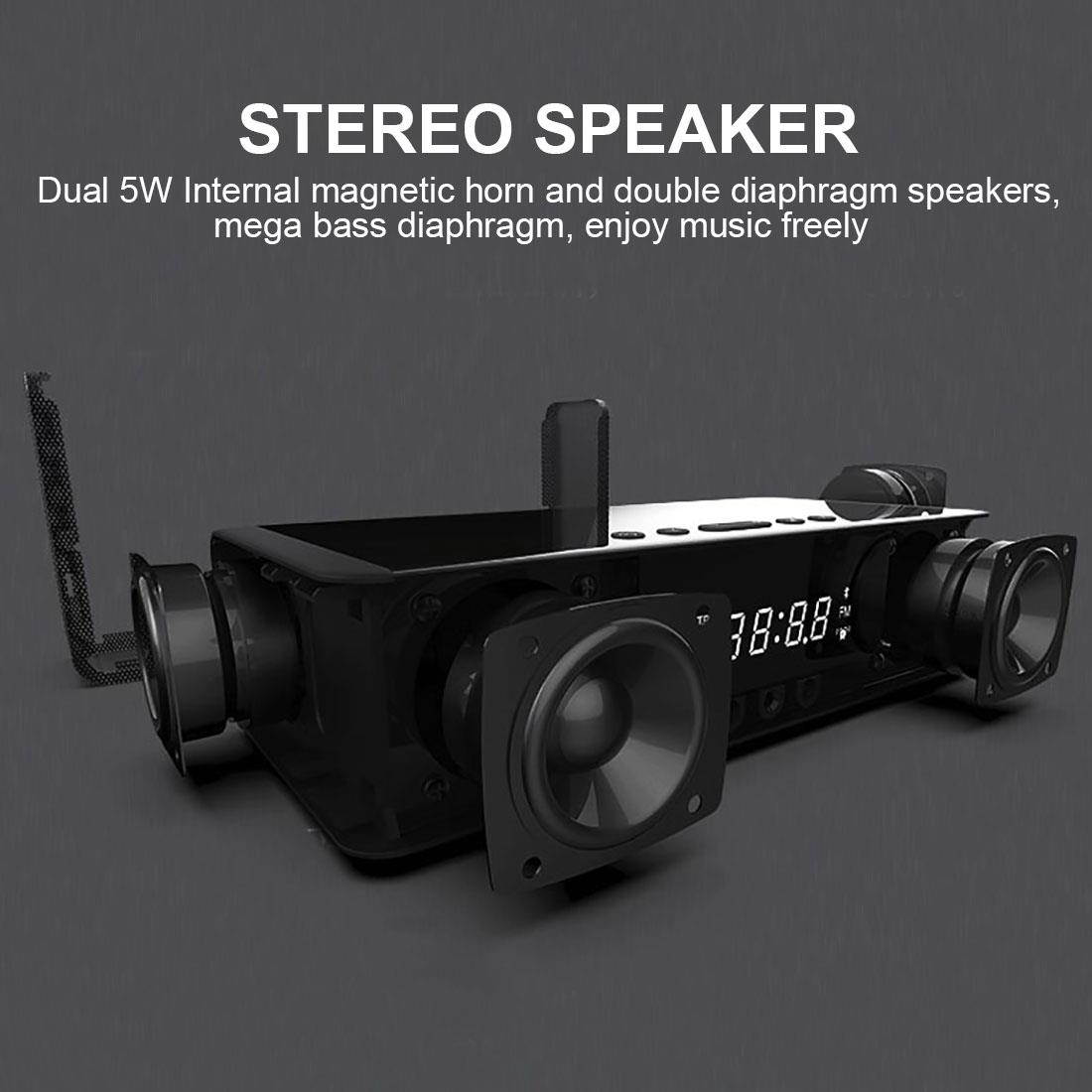 SOUNDBAR BS-39A Clock Bluetooth Speaker Phone Wireless Charging Hand-free Calling Speaker