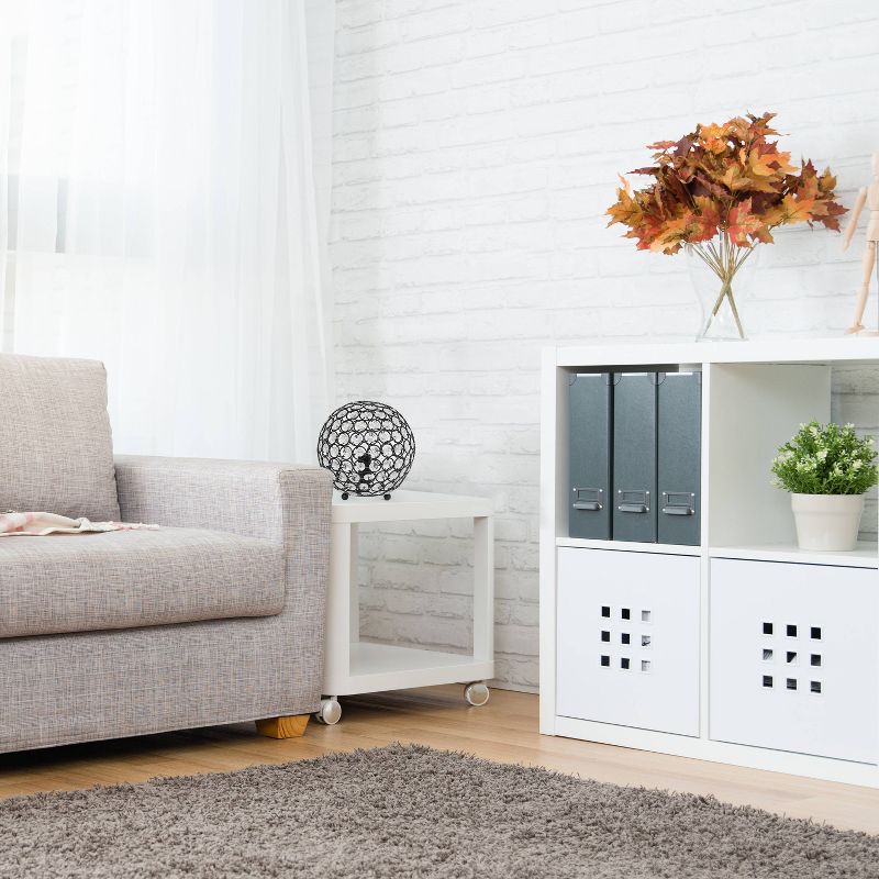 8" Elipse Crystal Ball Sequin Table Lamp Restoration Bronze - Elegant Designs