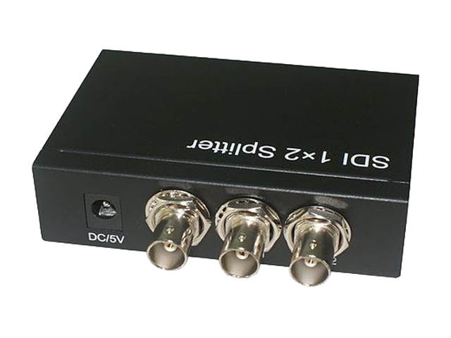 XtremPro 66004 SDI Splitter 1x2 Supports 3G-SDI, HD-SDI, SD-SDI Signals, up to 1080p & 394ft / 120M, 1 input 2 outputs w/ AC adapter - Black