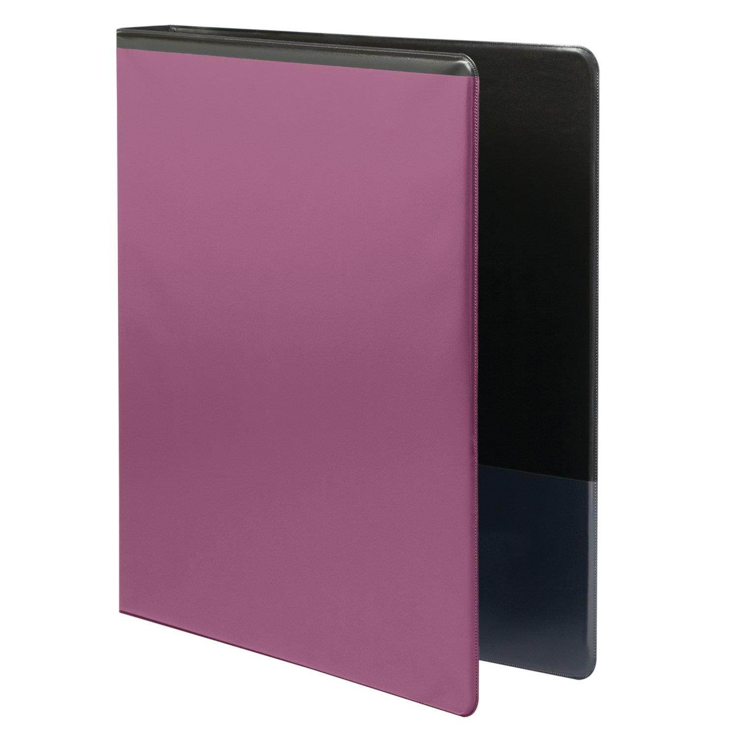 Wilson Jones Tinted View Round Ring Binder, 1 Inch, Customizable, Black with Assorted Color Overlay, Case of 6 (W68552BPP)