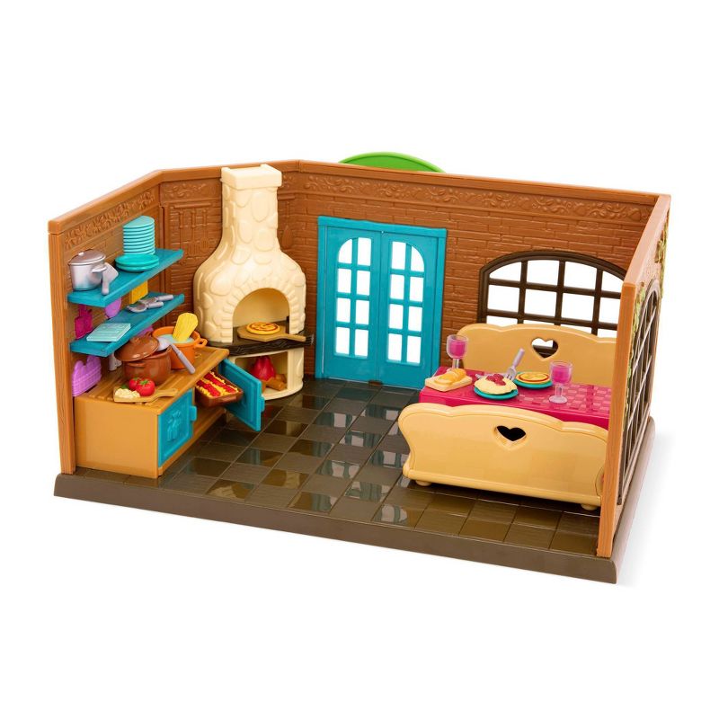 Li'l Woodzeez Restaurant Playset with Toy Food 31pc - Pass-the-Pasta Restaurant