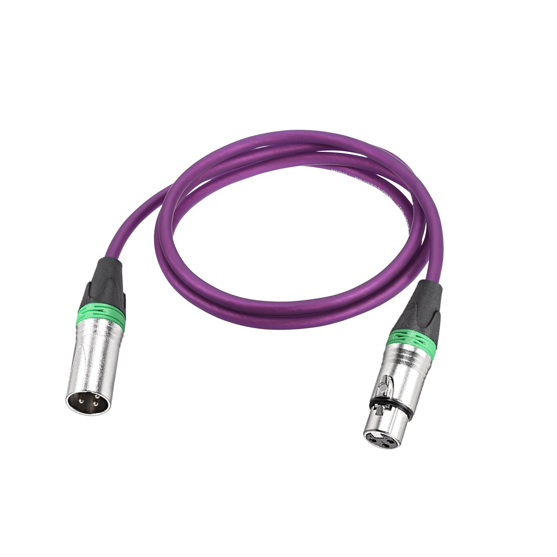 XLR Male to XLR Female Cable Line for Microphone Video Camera Sound Card Mixer Green Silver Tone XLR Purple Line 1.5M 4.9ft