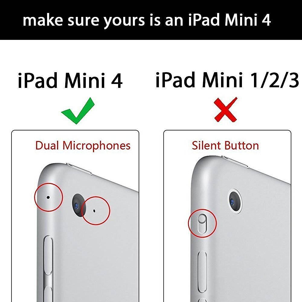 Mignova iPad Mini 4 Case - Ultra Slim Lightweight Smart Stand Cover Case With Auto Wake / Sleep for Apple iPad Mini 4