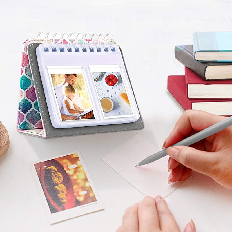 Calendar Photo Album for 3-Inch Film - 64 Pockets Album for Fujifilm Instax Mini 11/Mini 9/Mini Link Printer/Mini LiPlay, Canon Ivy CLIQ, Polaroid, Kodak Instant Print Camera, Moroccan Love