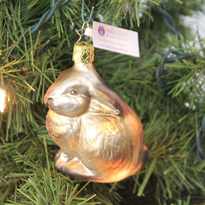 Inge Glas 3.25" Feels Like Winter Rabbit Ornament Christmas  -  Tree Ornaments