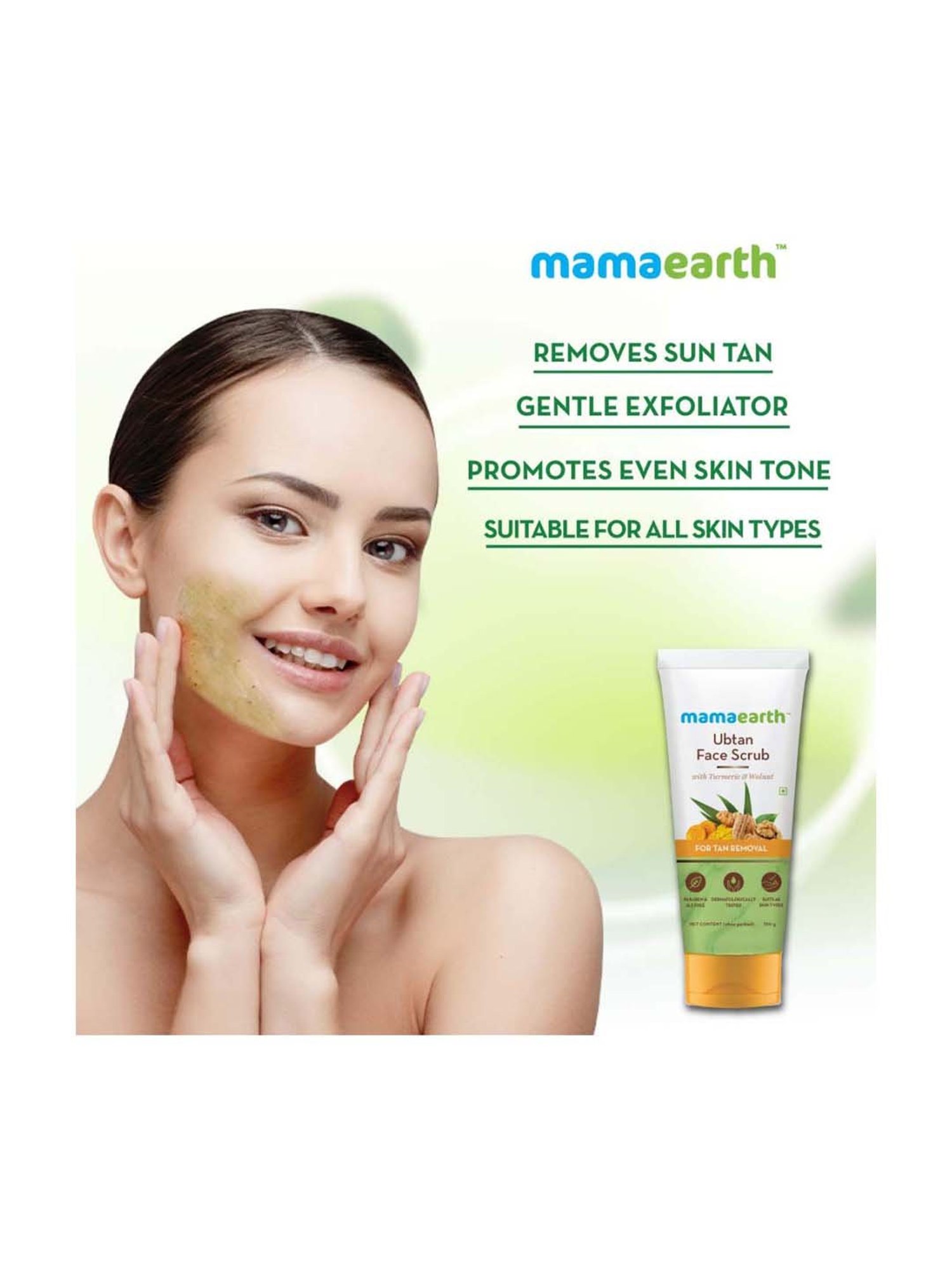 Mamaearth Ubtan Turmeric & Walnut Scrub - 100 gm