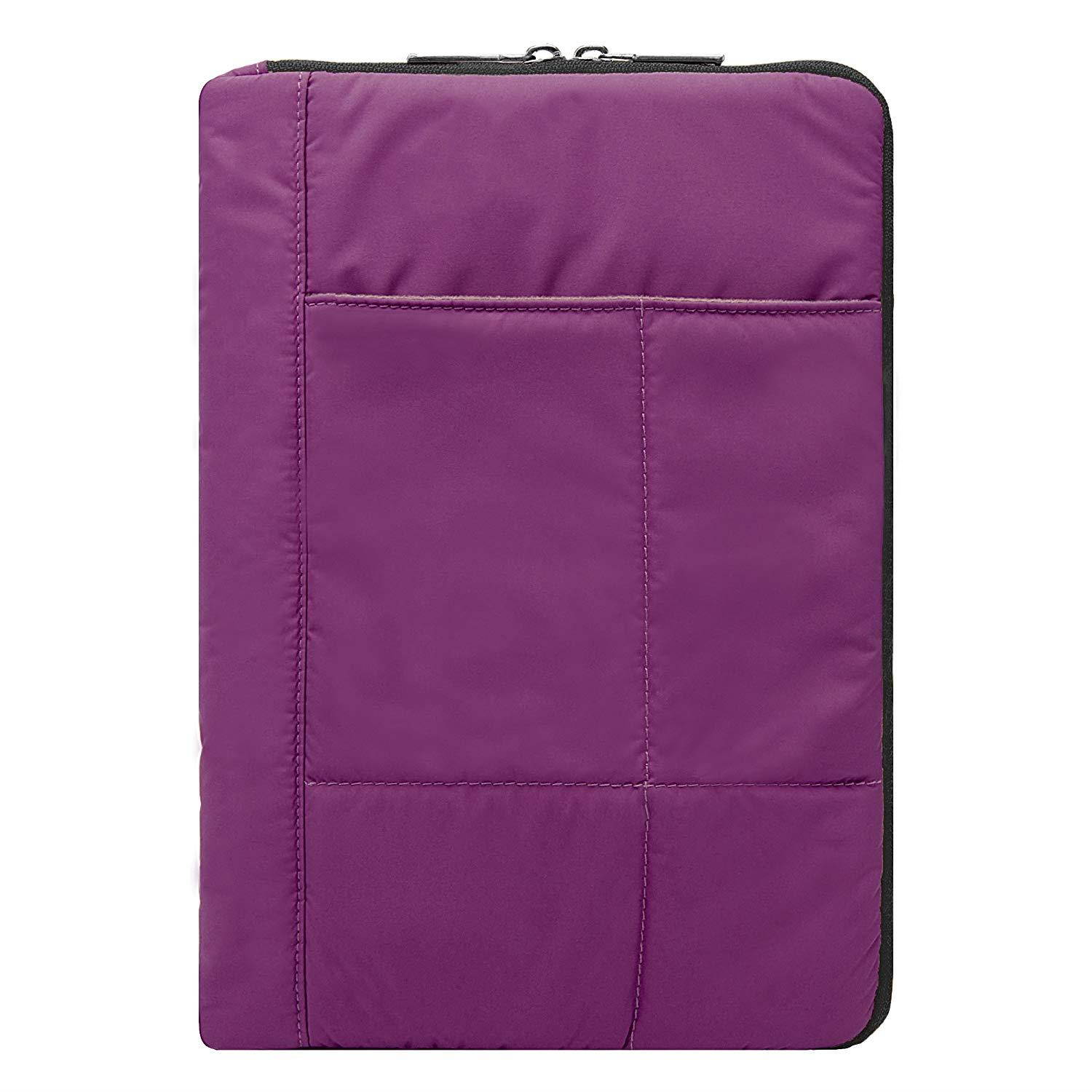 Pillow Zippered Sheen Quilted Sleeve [PURP] For Skytex Skytab 9.7/Skypad 10.1-inch/Sony DVP 9-inch/Simbans SX2W 10