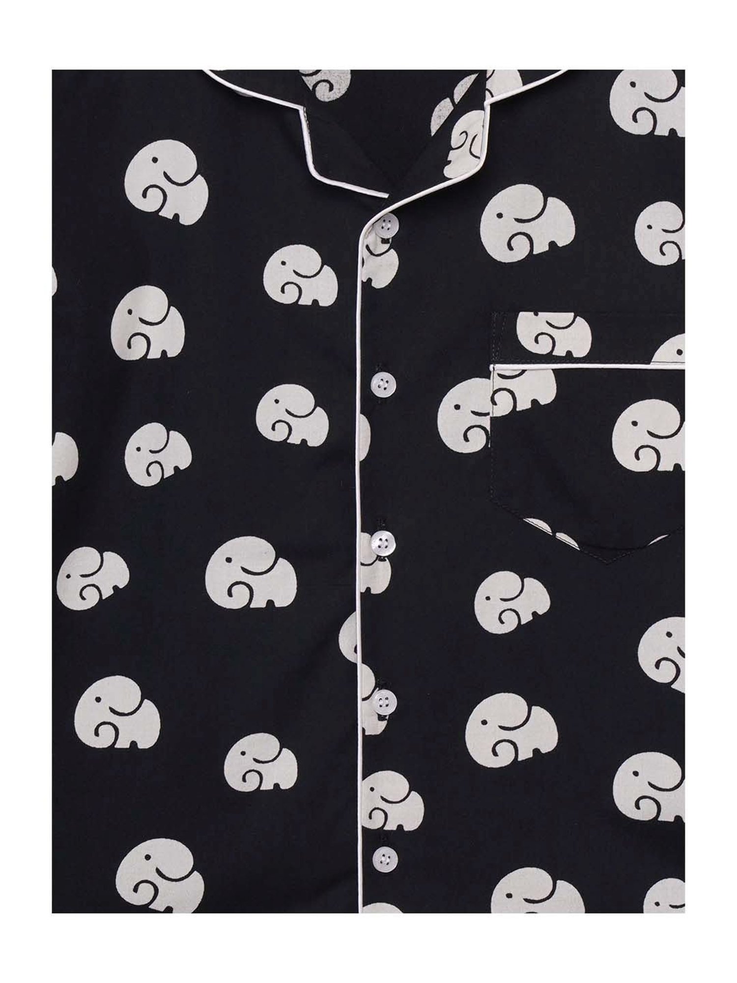 Fluffalump Boys Multicolor Cotton Printed Nightwear Top & Pants Set