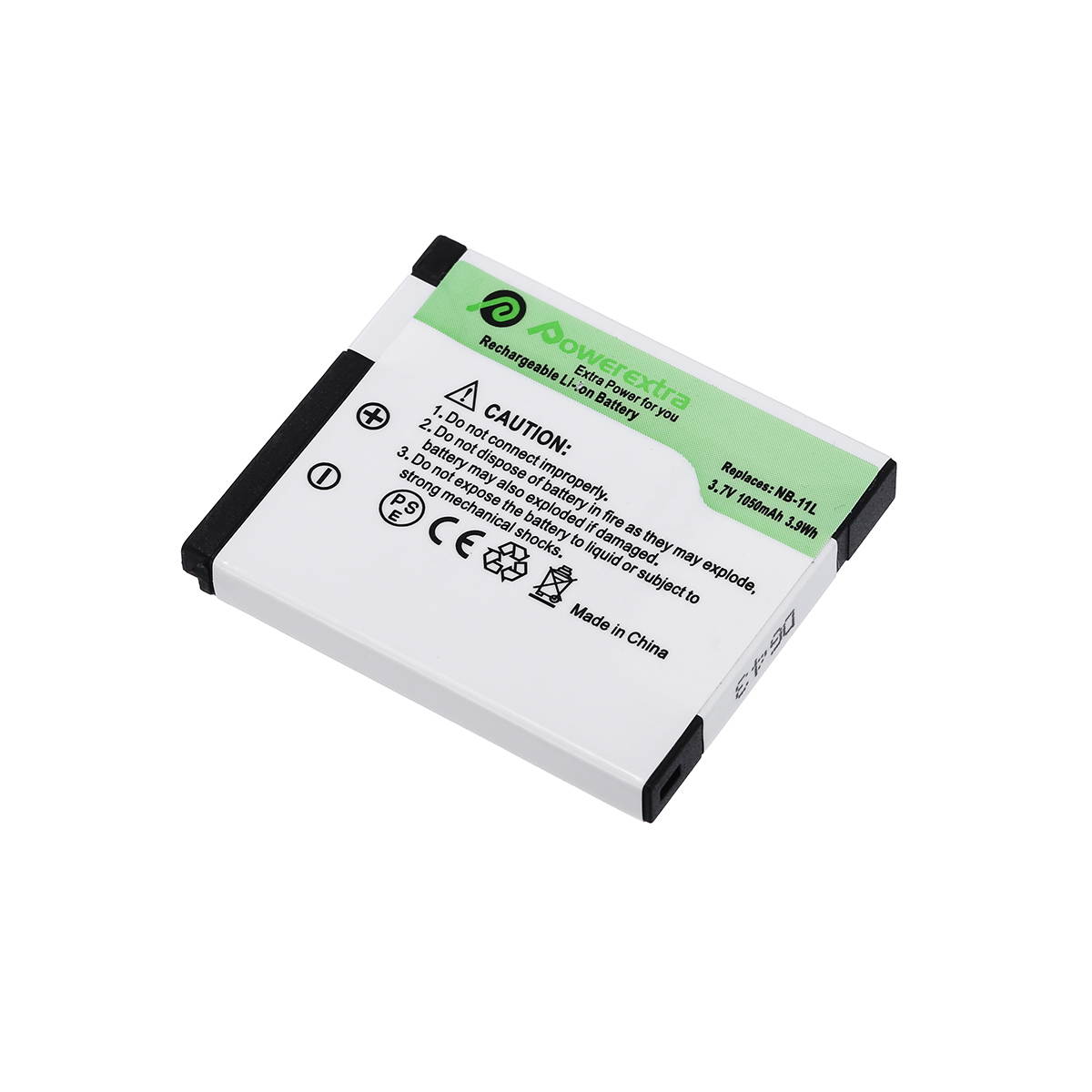Powerextra 2 Pack 3.7V 1050mAh NB-11L / NB-11LH Replacement Batteries for Canon PowerShot A2300 IS, A2500, A2600, A4000 IS, ELPH 110 HS, ELPH 130 HS, ELPH 135 IS, ELPH 160, SX400 IS, SX410 IS