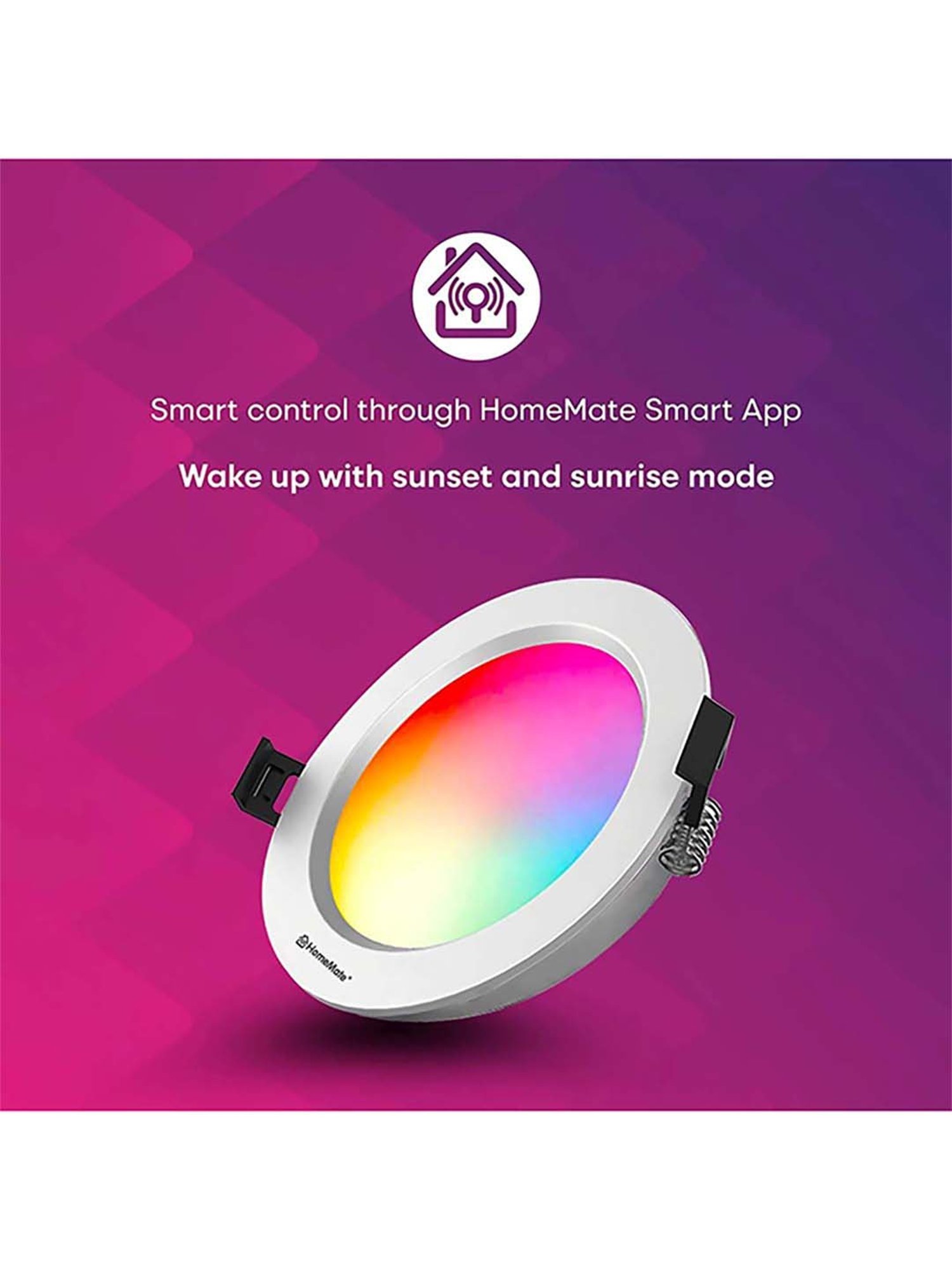 HomeMate 9W Smart Downlight Works with Google Assistant and Alexa (Multicolor)