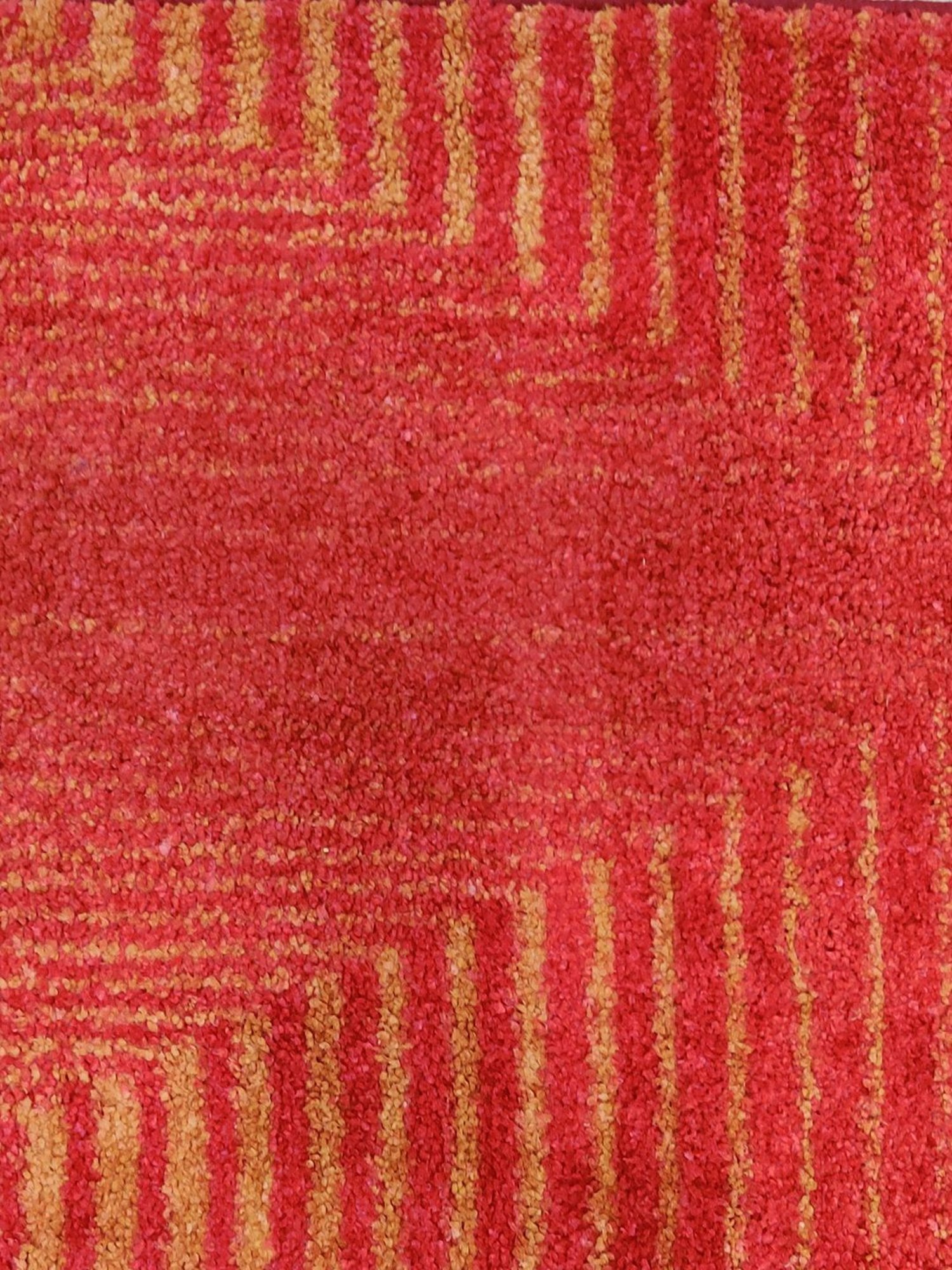 Bianca Red & Beige Microfibre Non-Slip Rug