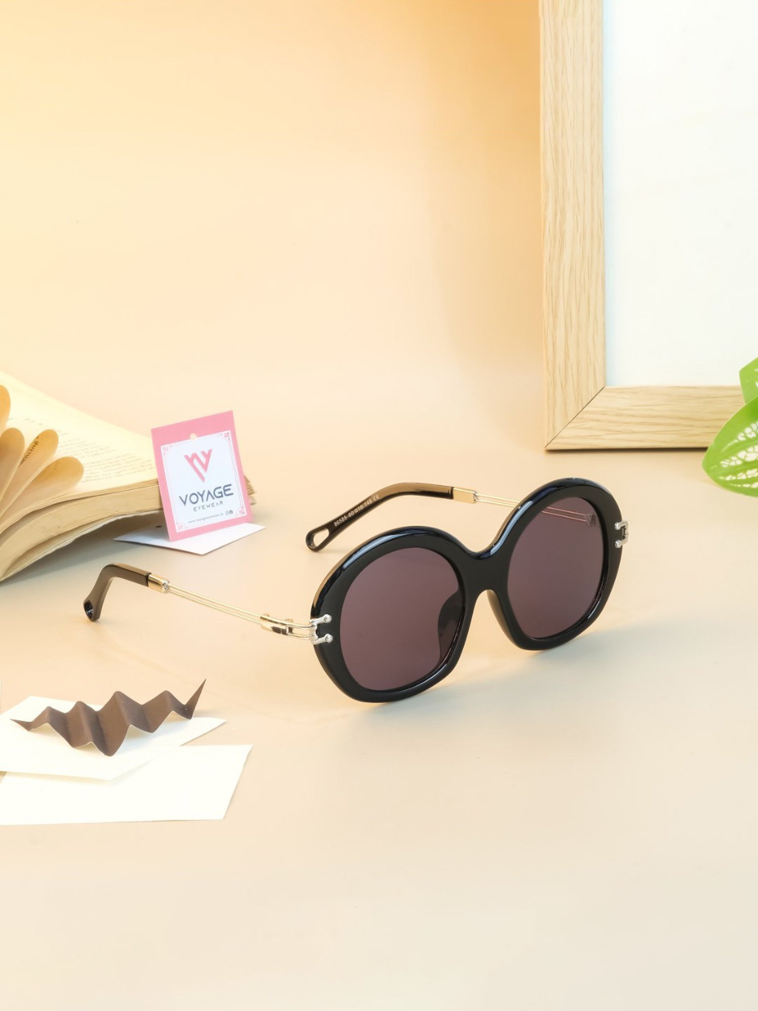 Voyage Black Oversize Irregular UV Protection Sunglasses for Women