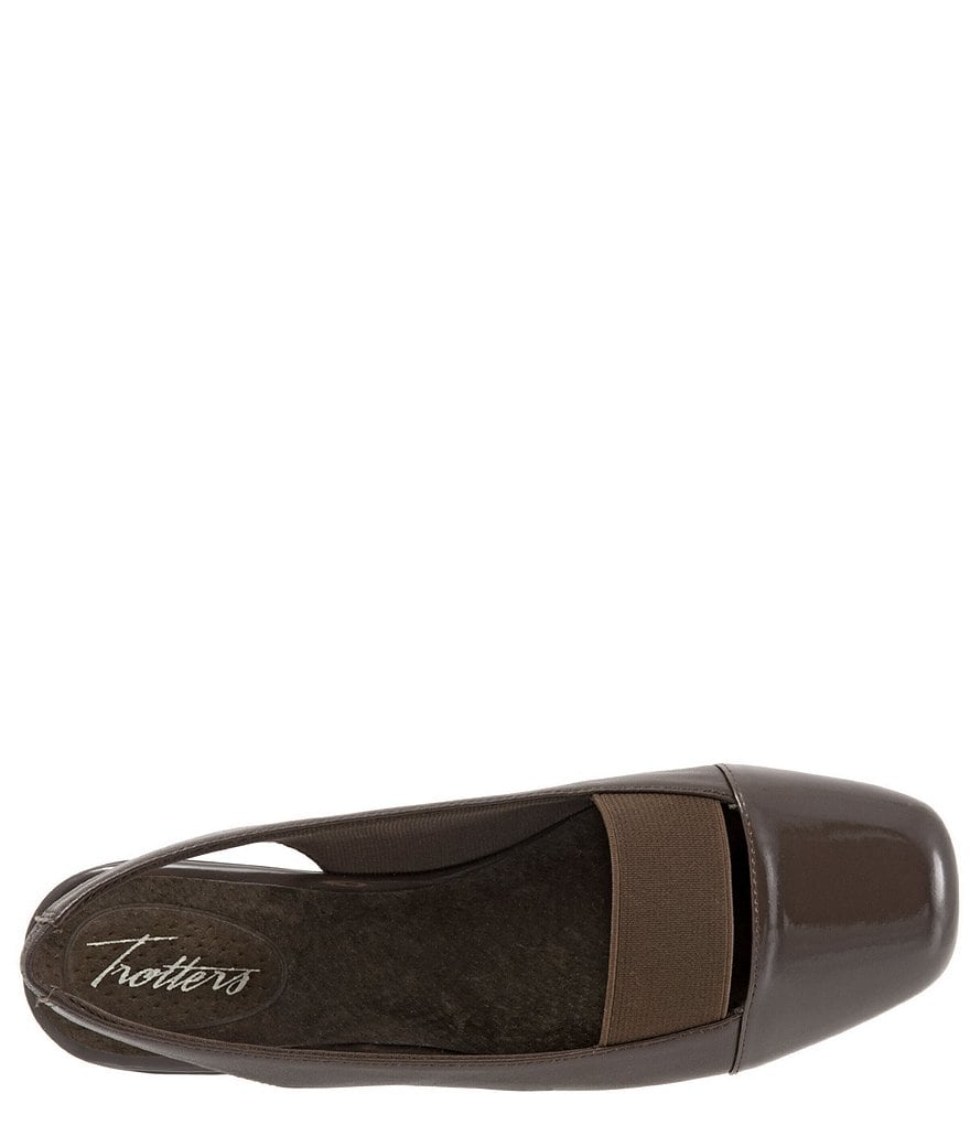 Trotters Sarina Square Cap-Toe Slingback Flats