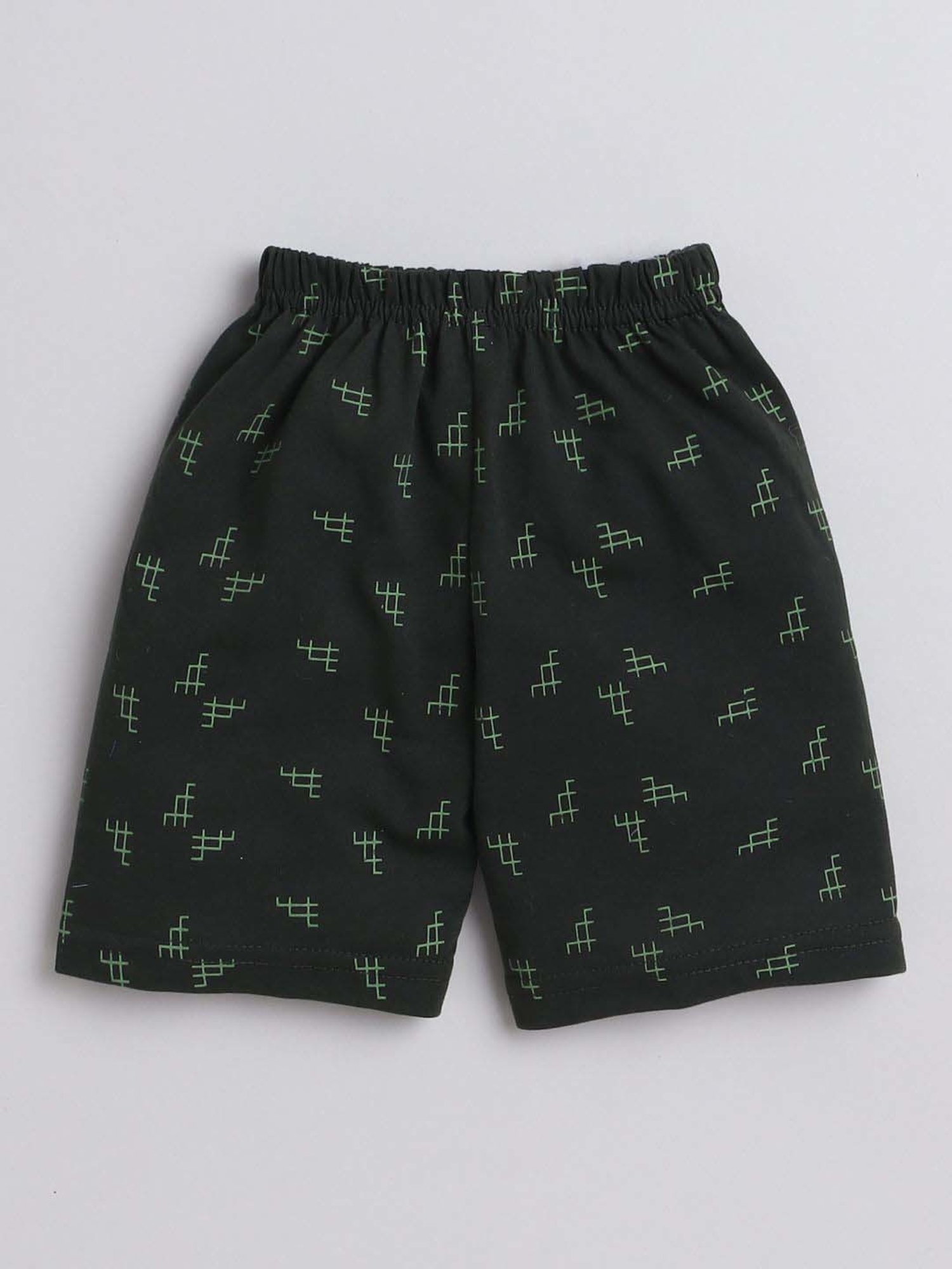 Fourfolds Unisex Green Printed Clothing Set