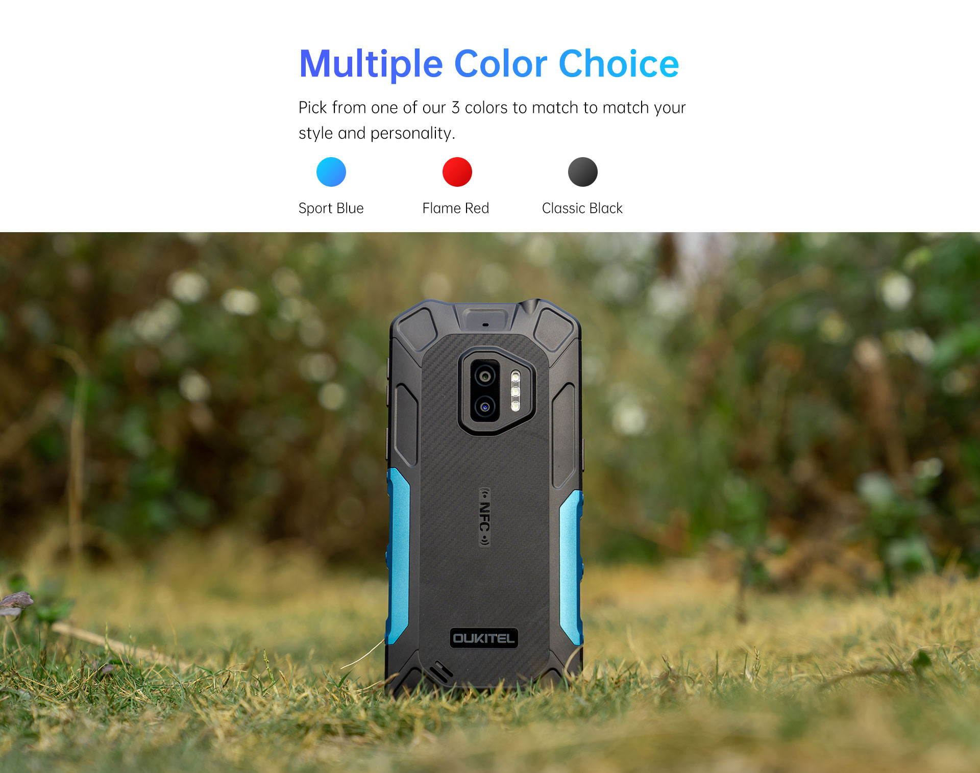 Rugged IP68 / 69K WP12 Smartphone 4GB + 32GB 4000mAh Quad Core Android11 Mobile Phone 5.5 "HD + 500W / 1300W 13MP Camera Phone