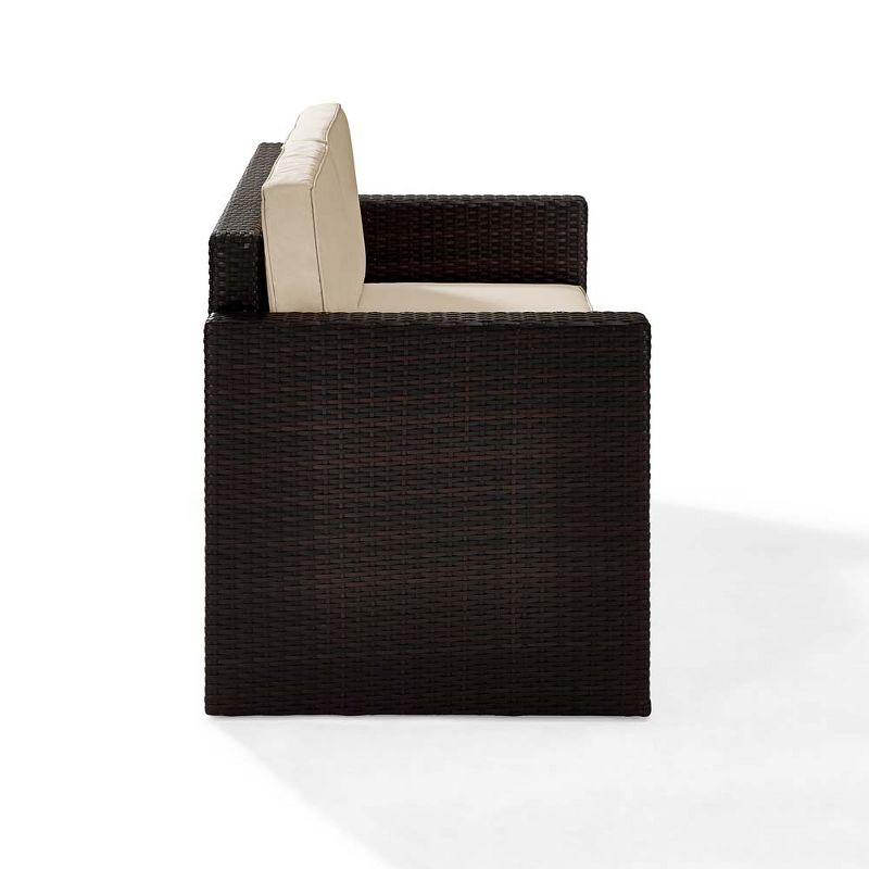 Tahoe Outdoor Three-Seater Sofa - Brown Wicker - Serta