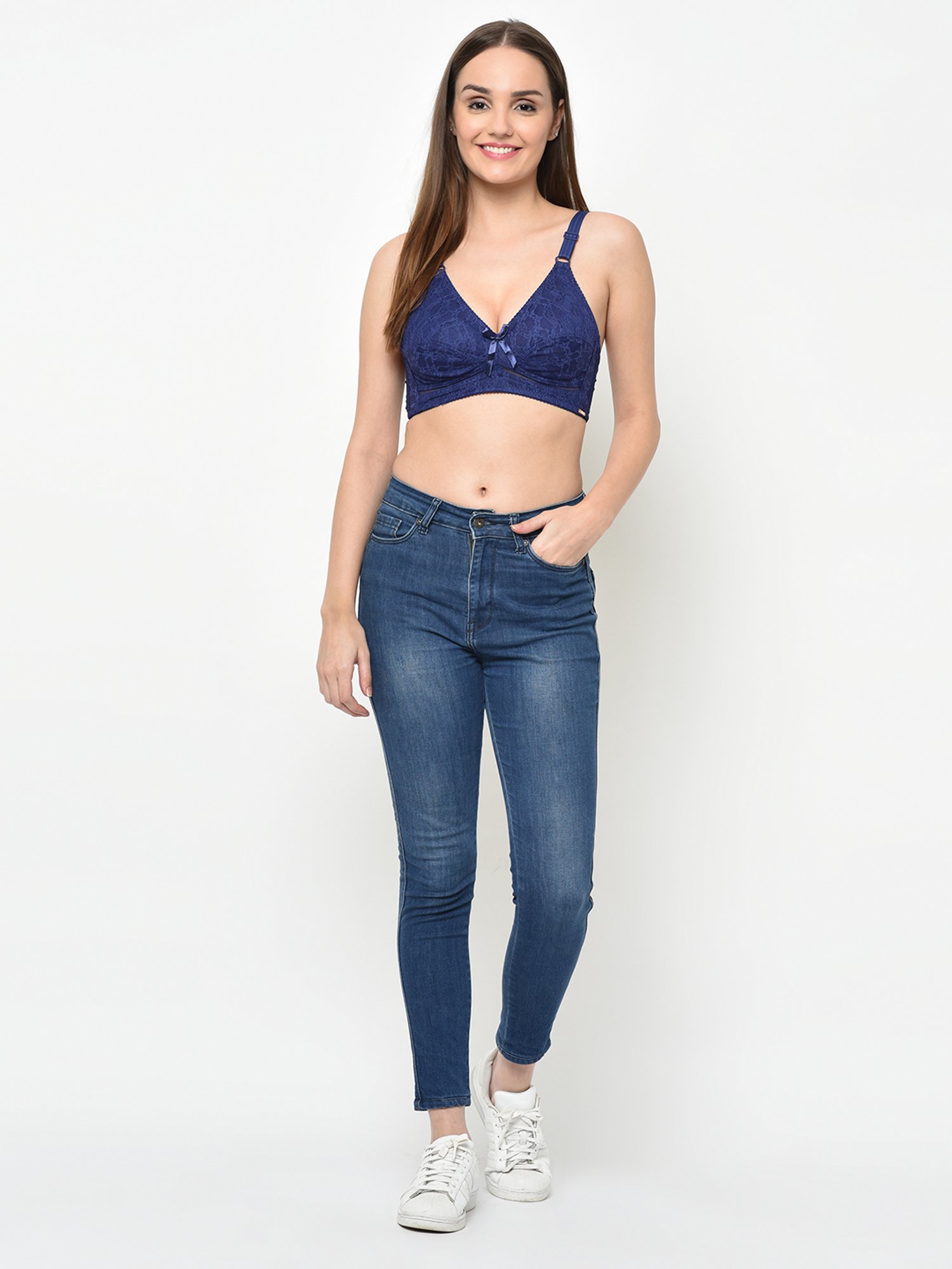 Da Intimo Blue Non Wired Non Padded Full Coverage Bra
