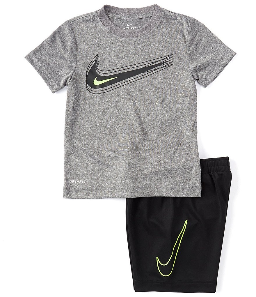 Champion Little Boys 2T-7 Short-Sleeve Script Logo Tee & Short Set