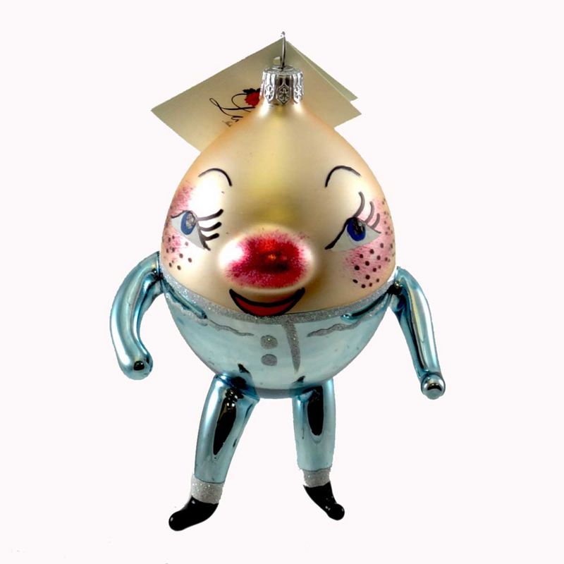Laved Italian Ornaments Humpty Dumpty Blue Egg Nursery Rhyme  -  Tree Ornaments