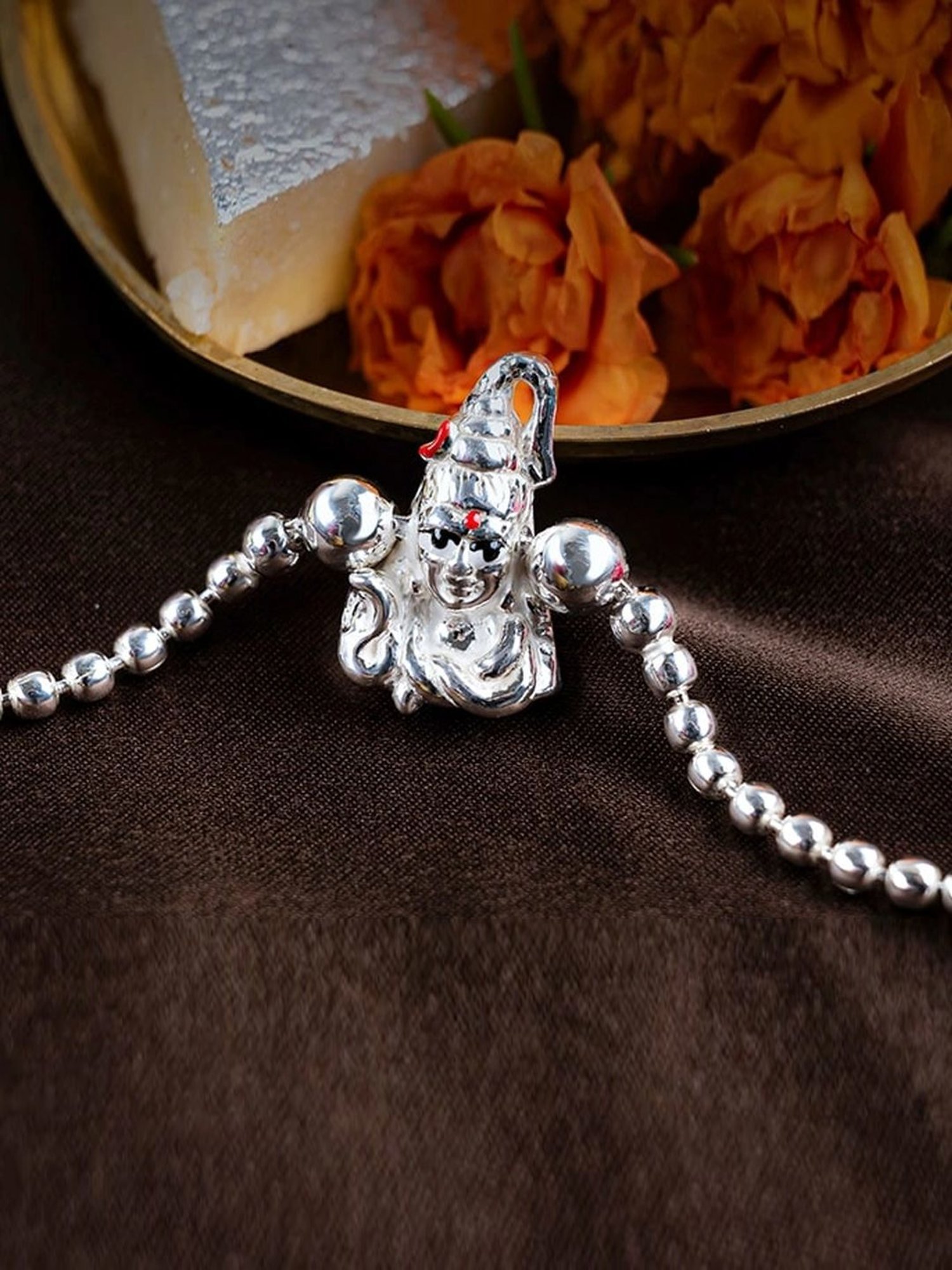 Touch925 Shivji Rakhi cum Bracelet in Sterling Silver for Men