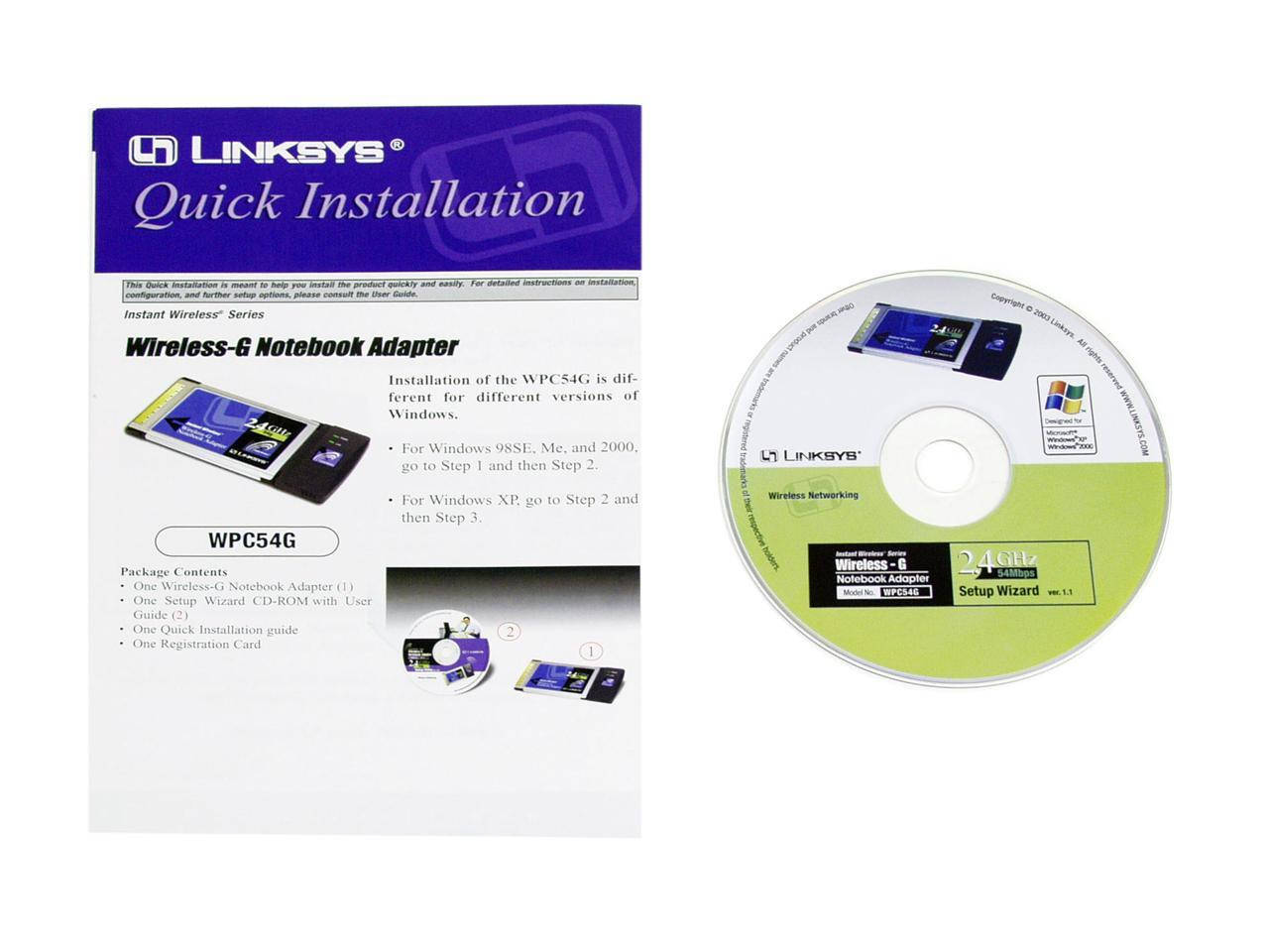 LINKSYS WPC54G Wireless-G Notebook Adapter