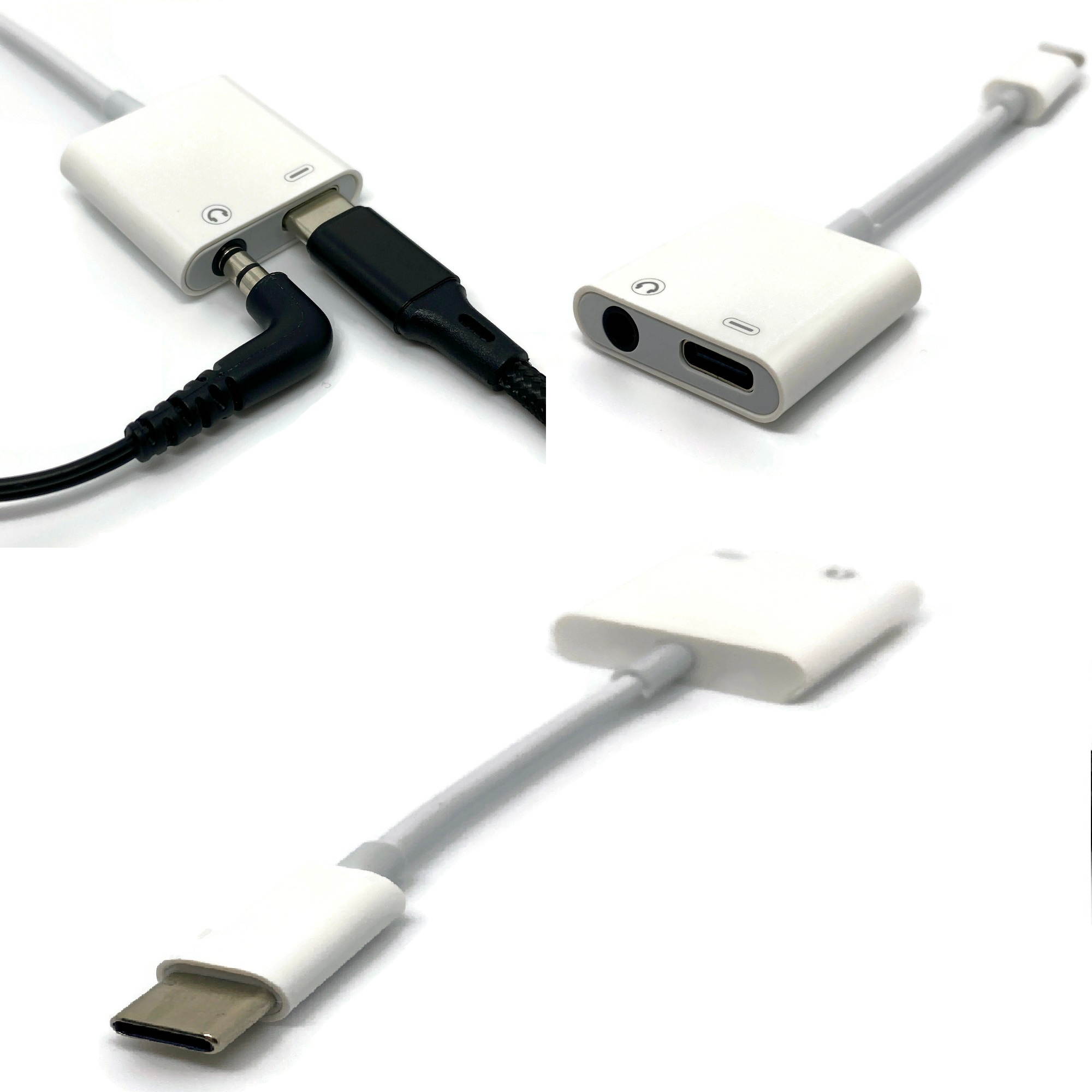 Dual Type C USB-C Headphone Audio Charging Adapter Splitter Converter 3.5mm Aux Cable Compatible with Samsung Galaxy S20, Google Pixel 5/4/3/3/1, iPad Pro, Xiaomi 6 6X 8