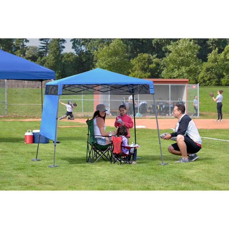 Quik Shade Go Hybrid 6 x 6 Foot Compact Slant Leg Outdoor Pop Up Canopy, Blue