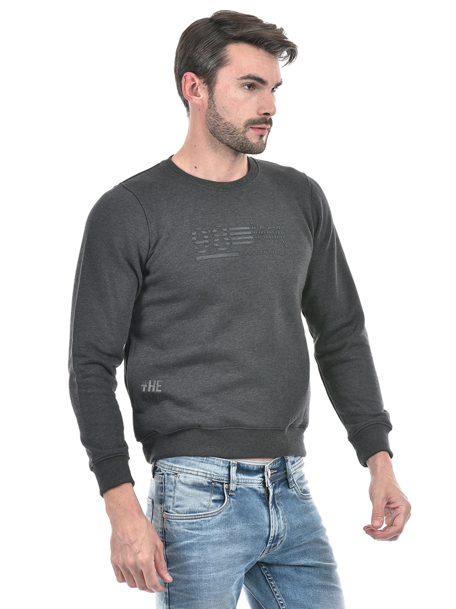 Forca Black Regular Fit Printed Sweatshirt