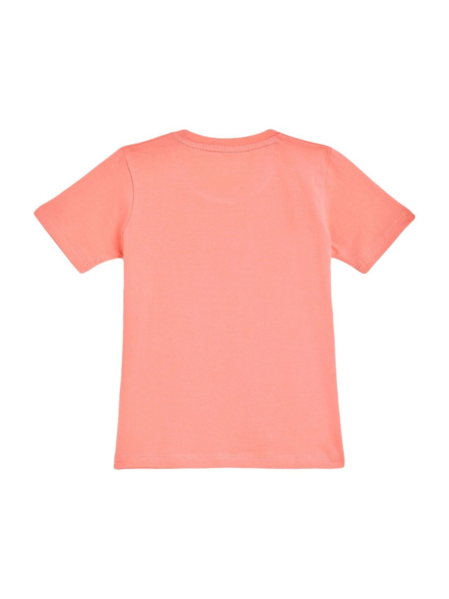 Kids Craft Peach Cotton Printed T-Shirt & Pants