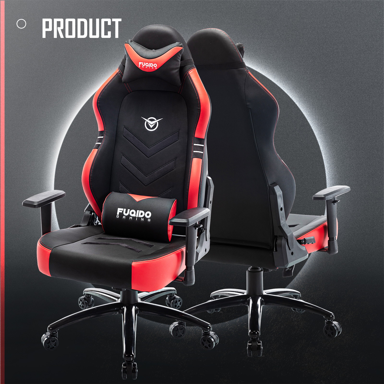 COLAMY Gaming Chair, Big & Tall Computer Chair Fluorescent Racing Style Desk Office Chair Wide Seat Height Adjustment Swivel Task Chair with Headrest and Lumbar Support(Black/Grey/Red/Blue/White/Pink)