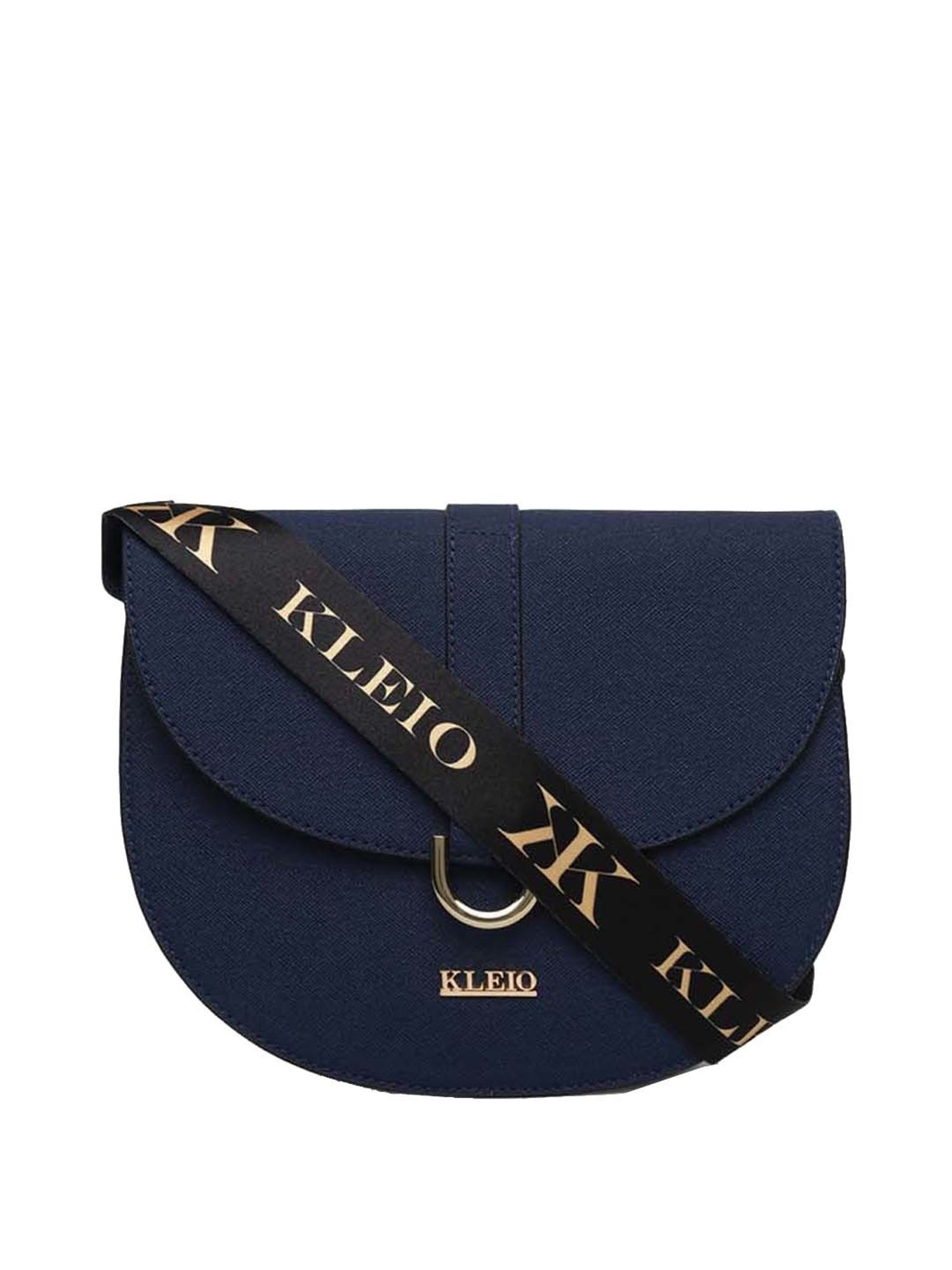 KLEIO Blue Solid Medium Shoulder Bag