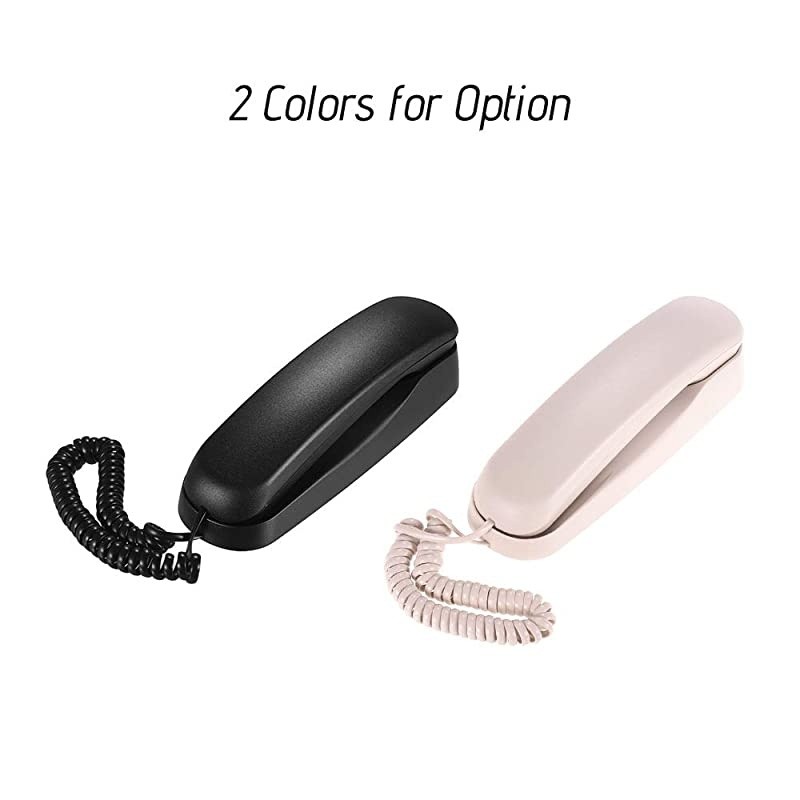 Mini Desktop Corded Landline Phone Fixed Telephone Wall Mountable Supports Mute/Pause/Hold/Reset/Flash/Redial Functions for Home Hotel Office Bank Call Center