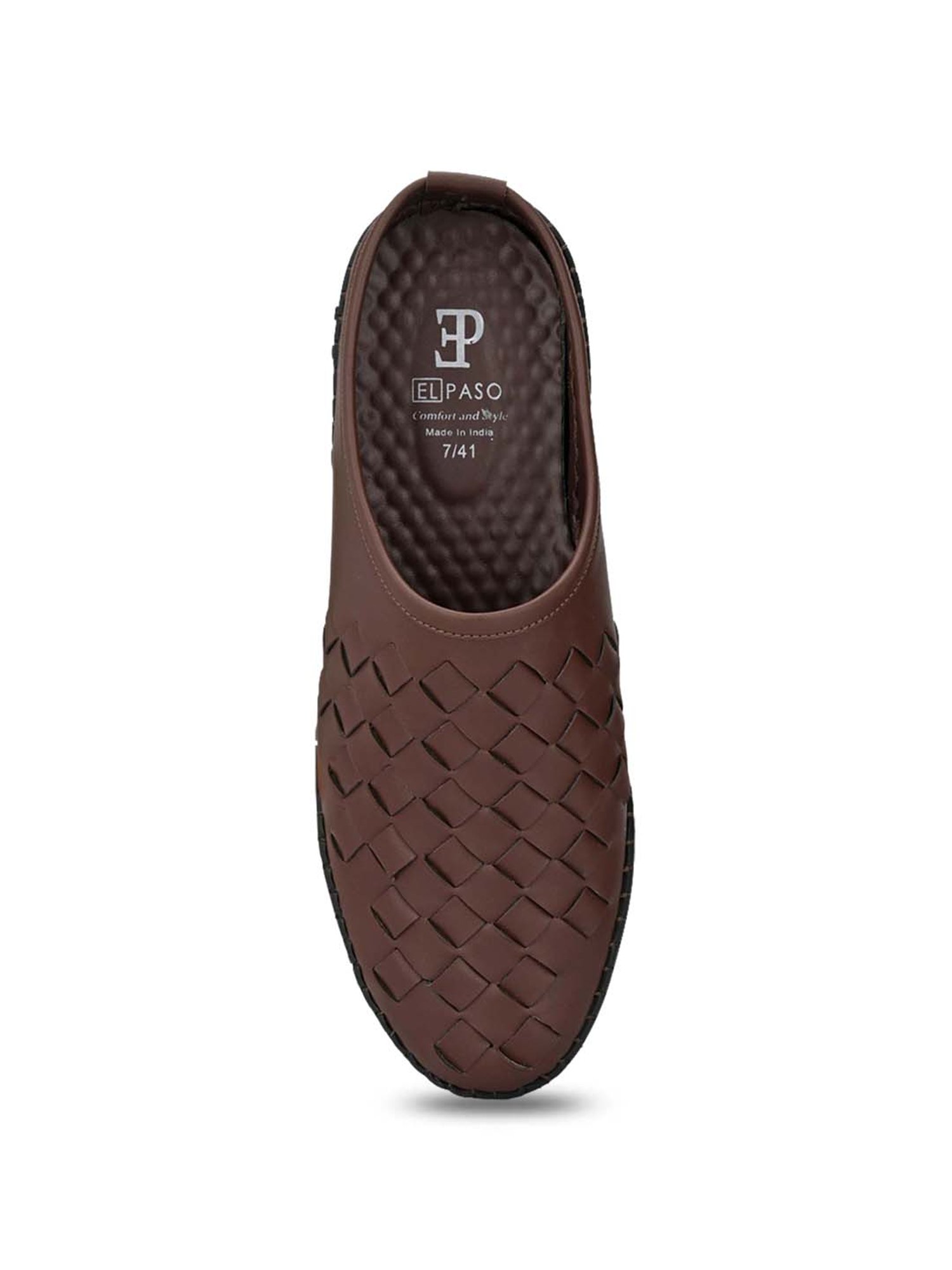 El Paso Men's Brown Mule Shoes