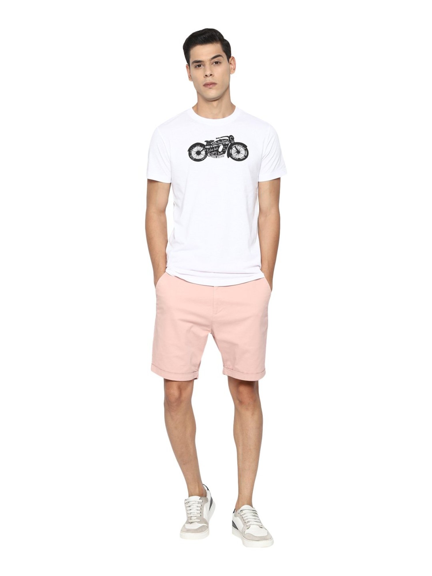 Forever 21 Peach Cotton Regular Fit Shorts