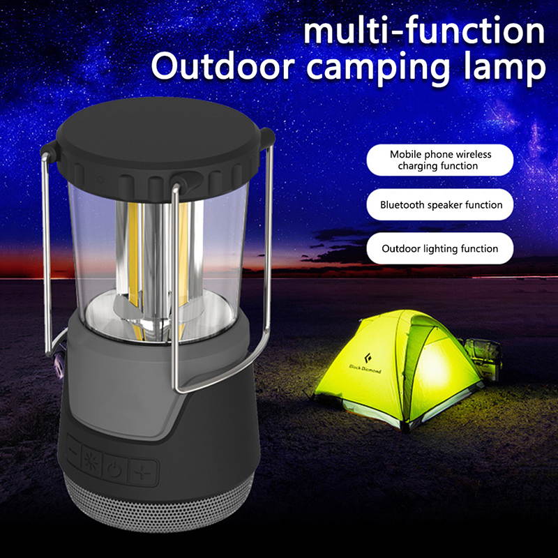 6700mAh Portable Bluetooth Speaker LED Camping Lantern, Outdoor LED Light Speaker with Wireless charging, Survival Kits for Hurricane, Emergency Light For Storm, Outages etc..