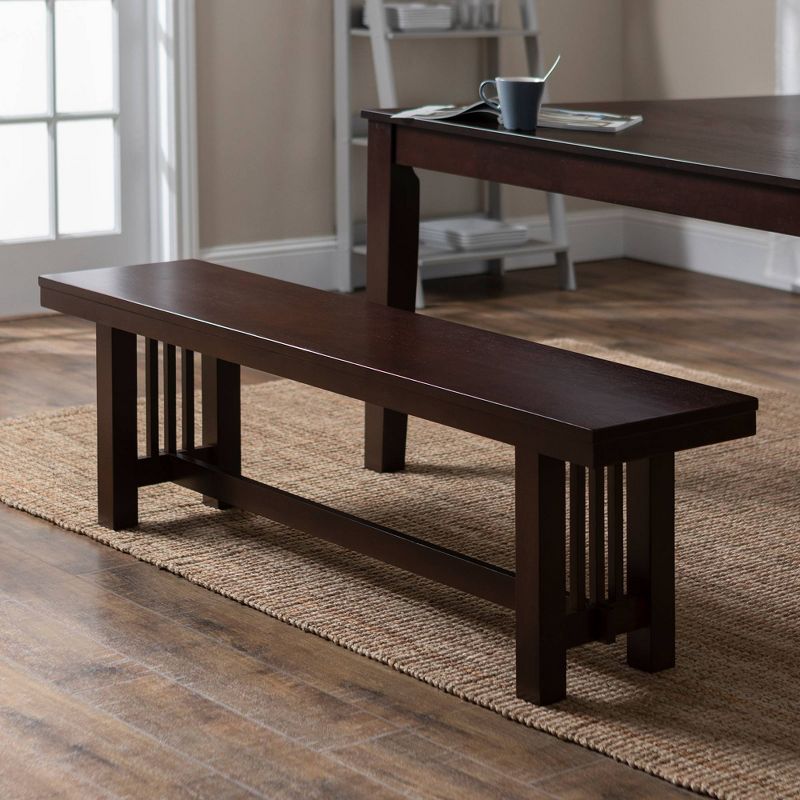 60" Cappuccino Wood Kitchen Dining Bench - Saracina Home