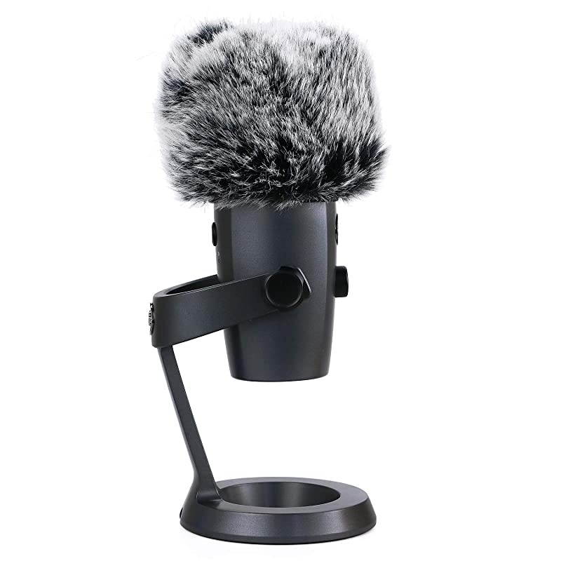 Microphone Furry Windscreen Muff Mic Wind Cover Fur Pop Filter as Foam Cover Compatible with Blue Yeti Nano